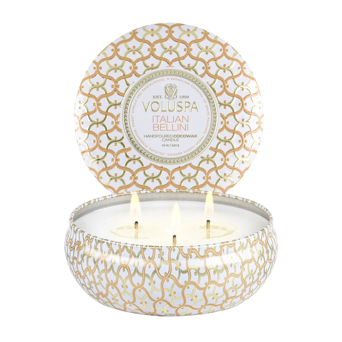 Voluspa Maison Blanc 3-wick Tin Geurkaars 40 Uur 4 Voluspa Maison Blanc 3-wick Tin Geurkaars 40 Uur - Afbeelding 2