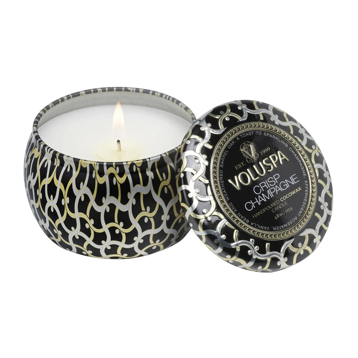 Voluspa Maison Noir Mini Tin Geurkaars 25 Uur 4 Voluspa Maison Noir Mini Tin Geurkaars 25 Uur - Afbeelding 2